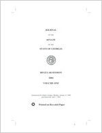 Journal of the Senate of the State of Georgia regular session 2004 volume one commenced at Atlanta, Georgia, Monday, January 12, 2004 and adjourned April 7, 2004