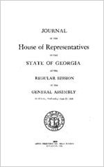 Journal of the House of Representatives of the State of Georgia at the regular session of the General Assembly at Atlanta, Wednesday, June 25, 1919