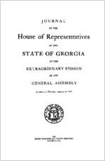 Journal of the House of Representatives of the State of Georgia at the extraordinary session of the General Assembly at Atlanta, Tuesday, January 6, 1931