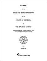 Journal of the House of Representatives of the State of Georgia at the special session commenced at Atlanta, Tuesday, September 6, 2005 and adjourned Saturday, September 10, 2005
