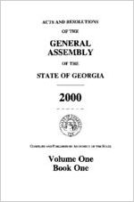 Acts and resolutions of the General Assembly of the State of Georgia 2000, volume 1, book 1