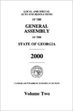 Acts and resolutions of the General Assembly of the State of Georgia 2000, volume 2