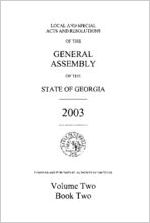 Acts and resolutions of the General Assembly of the State of Georgia 2003, volume 2, book 2