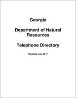 Georgia Department of Natural Resources telephone directory, 2017 July