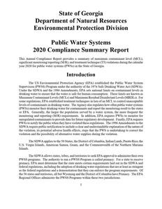 Public water systems 2020 compliance summary report