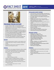 Fact sheet, Program Prison Overview 2019