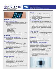 Fact sheet, new technologies in corrections 2020