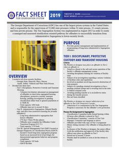 Fact sheet, tier segregation system, 2019