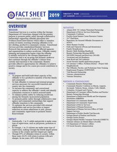 Fact sheet, Transitional Services, 2019