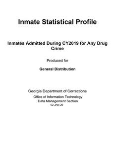 Inmate statistical profile: inmates admitted during CY 2019 for any drug crime