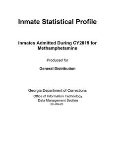 Inmate statistical profile: inmates admitted during CY 2019 for methamphetamine