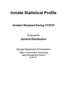 Inmate statistical profile, inmates released during CY 2019