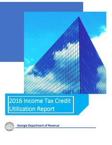 2016 Income tax credit utilization report