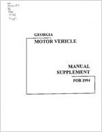 Georgia motor vehicle manual supplement for 1994 [1994]