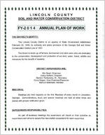 Lincoln County Soil and Water Conservation District fy 2014 annual plan of work