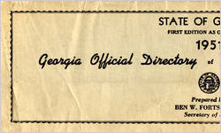 Georgia official directory of state and county officers [Apr. 1, 1951]