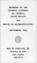Members of the General Assembly of Georgia, State Senate and House of Representatives, second session of term 1961-62 [Sept. 1962]