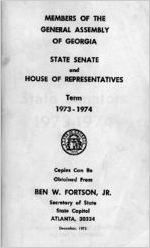 Members of General Assembly of Georgia, State Senate and House of Representatives, first session of 1973-74 term [Dec. 1973]