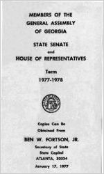 Members of the General Assembly of Georgia, State Senate and House of Representatives, first session of 1977-78 term [Jan. 17, 1977]