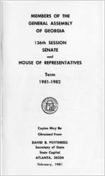 Members of the General Assembly of Georgia, Senate and House of Representatives, first session of 1981-82 term [Feb. 1981]