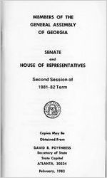 Members of the General Assembly of Georgia, Senate and House of Representatives, second session of 1981-82 term [Feb. 1982]