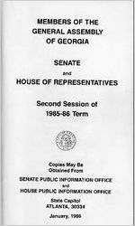 Members of the General Assembly of Georgia, Senate and House of Representatives, second session of 1985-86 term [Jan. 1986]