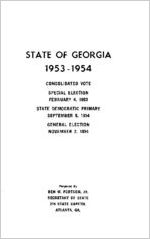 State of Georgia 1953-1954 consolidated vote special election February 4, 1953, state Democratic primary September 8, 1954, general election November 2, 1954 [1954]