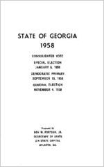 State of Georgia 1958 consolidated vote special election January 8, 1958, Democratic primary September 10, 1958, general election November 4, 1958 [1958]