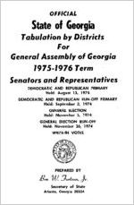 Official State of Georgia tabulation by districts for General Assembly of Georgia 1975-1976 term Senators and Representatives [1975]