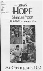 Georgia's HOPE scholarship program information, 1999-2000 academic year