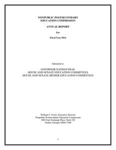 Annual report for fiscal year 2014