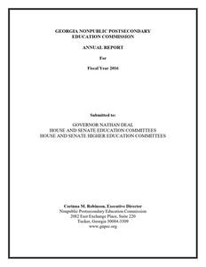 Annual report for fiscal year 2016