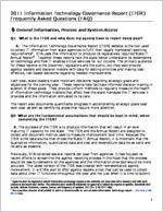 2011 information technology governance report (ITGR): frequently asked questions (FAQ) [2011]