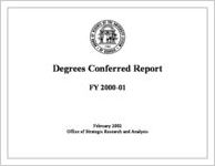 Degrees conferred report FY 2000-01