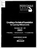 Rock Eagle: University System of Georgia annual computing conference, Oct. 22-24, 2003