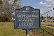 Concord Methodist Cemetery historical marker