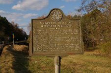 Gravelly Plateau & Two Run Creek historical marker