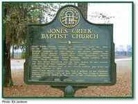 Jones Creek Baptist Church historical marker