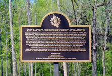 The Baptist Church of Christ at Ramoth historical marker