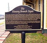 The Flowery Branch Depot historical marker