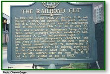 The Railroad Cut historical marker