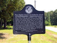 Ways Baptist Church and Stellaville School historical marker