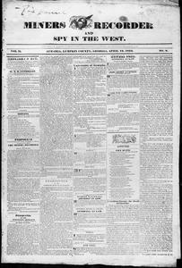 Miners recorder and spy in the west, 1834 April 19