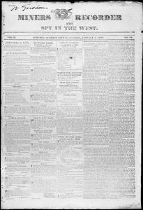 Miners recorder and spy in the west, 1835 January 3