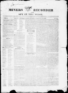 Miners recorder and spy in the west, 1835 February 21