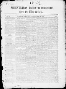 Miners recorder and spy in the west, 1835 June 20