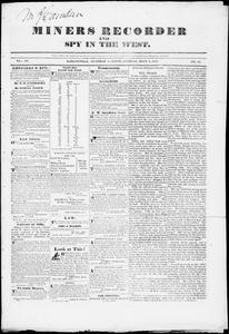 Miners recorder and spy in the west, 1837 July 8