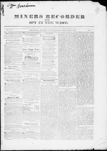 Miners recorder and spy in the west, 1837 September 9