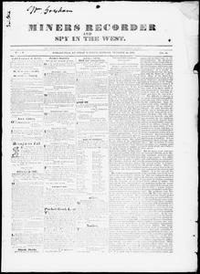 Miners recorder and spy in the west, 1837 October 28