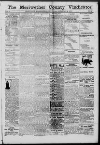 The Meriwether County vindicator, 1877 November 9
